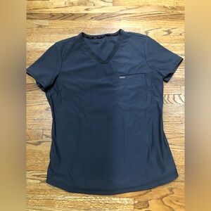 Cherokee Form Charcoal Gray V-Neck Scrub Top Sz S